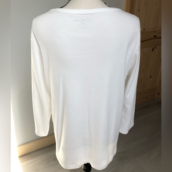 Croft & Barrow White Floral Top Size XL - Picture 3 of 6